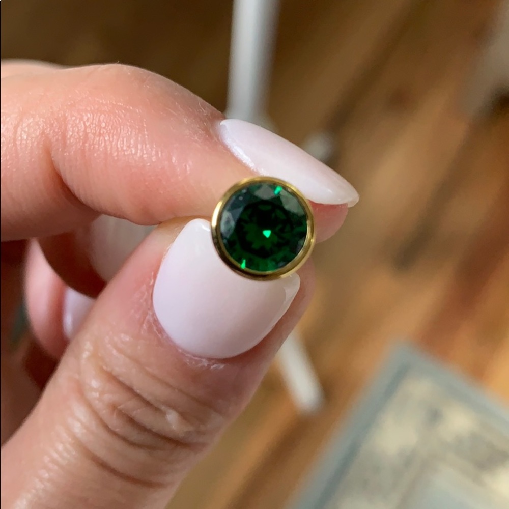 Emerald green and gold Michael Kors studs
